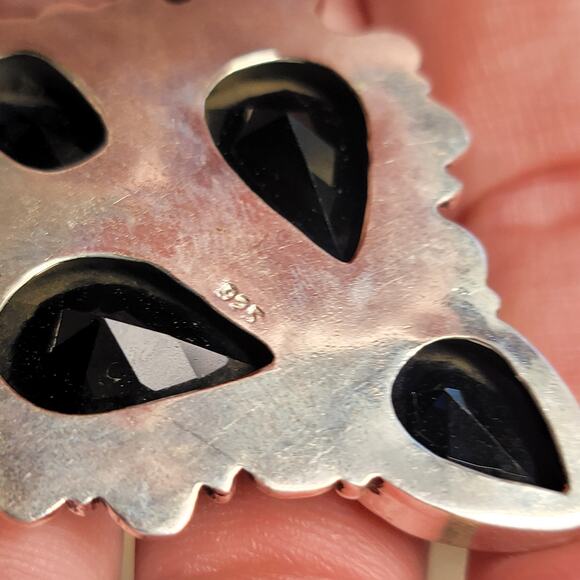 Deep Blue Sapphire and Sterling Silver Cross Pendant – Regal Elegance - Picture 10 of 10